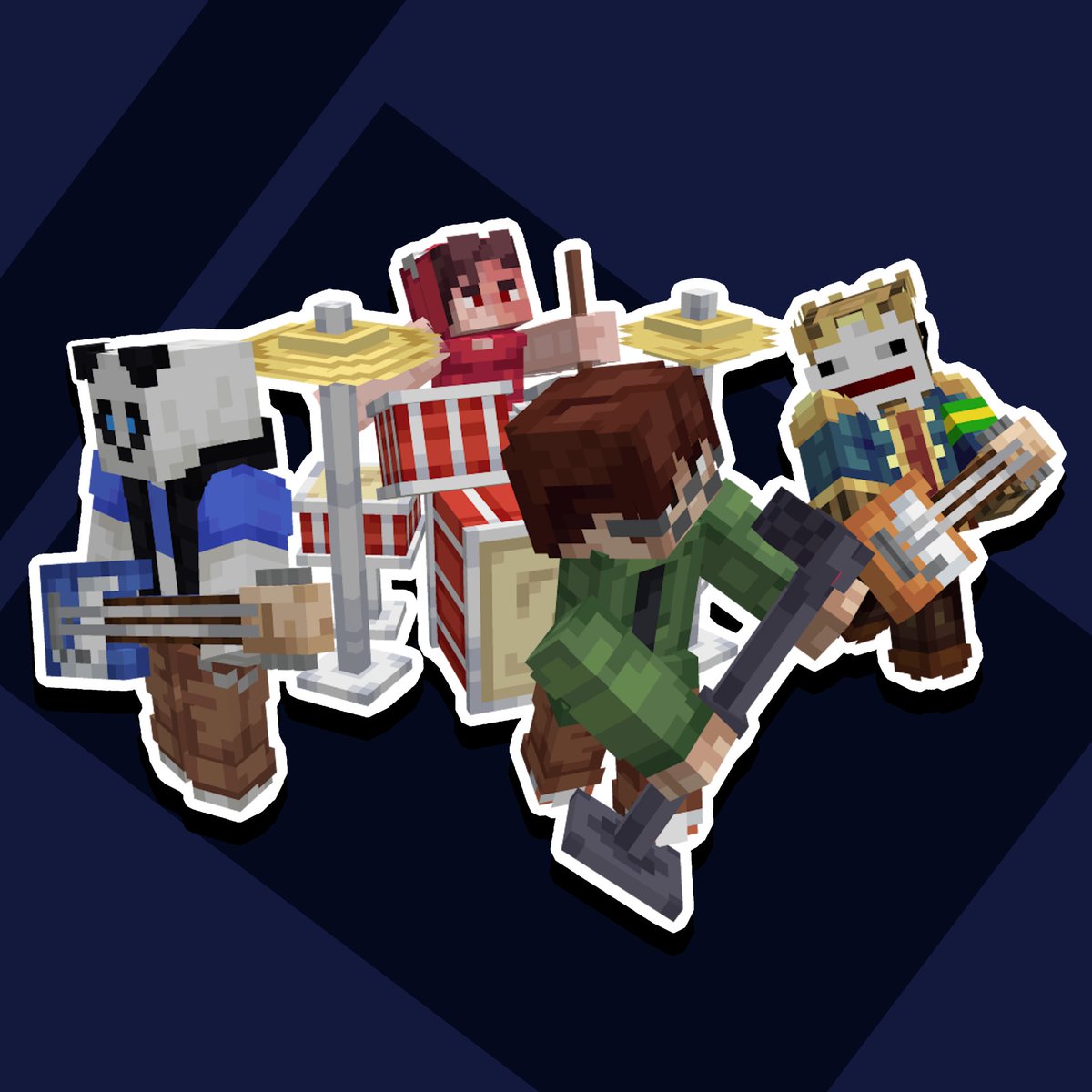 DekerModMaker's tweet photo. An exentric band! 🎸🎤🪕✨

#pixelart #3Dmodeling #lowpoly #3dmodeler #pixelartist #art #artist #Minecraft https://t.co/IeLKXpvfF2