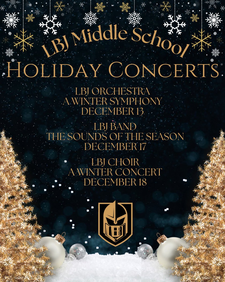 The holiday concert season is upon us! Join us for a series of wonderful upcoming performances by our LBJ Students and enjoy the festive spirit.