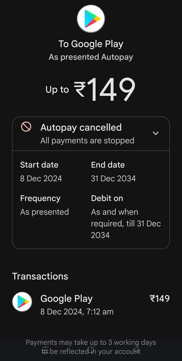 Shivamraghav176's tweet image. Accidentally subscribed to YouTube Premium and canceled within 2 minutes, but Google still charged me ₹149 via auto-pay. I don't even use YouTube and need a refund. @Google @YouTubeIndia @GooglePlay @GooglePayIndia please help resolve this issue. #RefundRequest #CustomerSupport