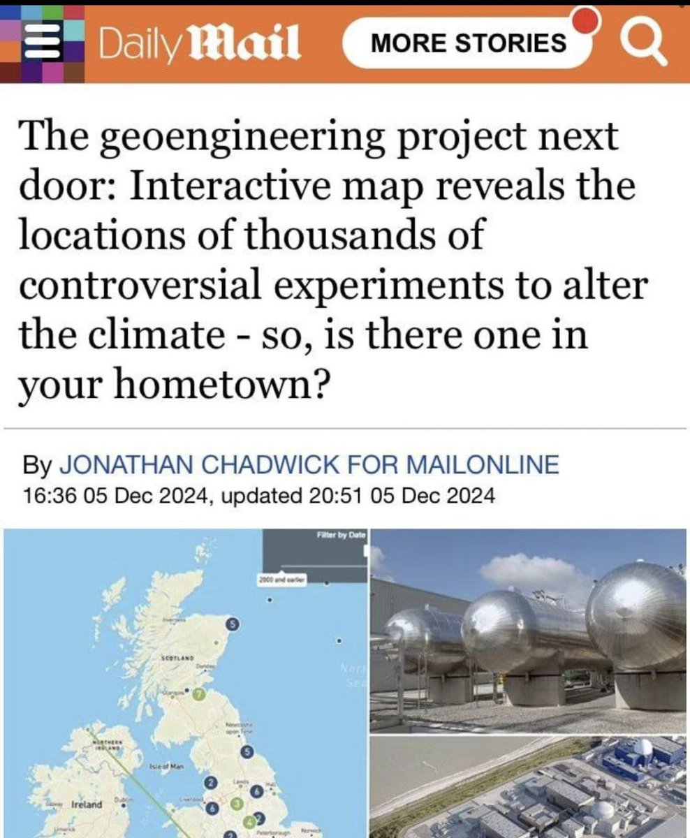 Rev20_4's tweet photo. The Daily Mail has published a map of "the sites of controversial climate change experiments." There are more than 70 of them in Britain alone and thousands worldwide.

"Across the Atlantic, a Gates project is underway to block out the sun in order to prevent climate change and global warming."
https://t.co/vCi8kbM2pc