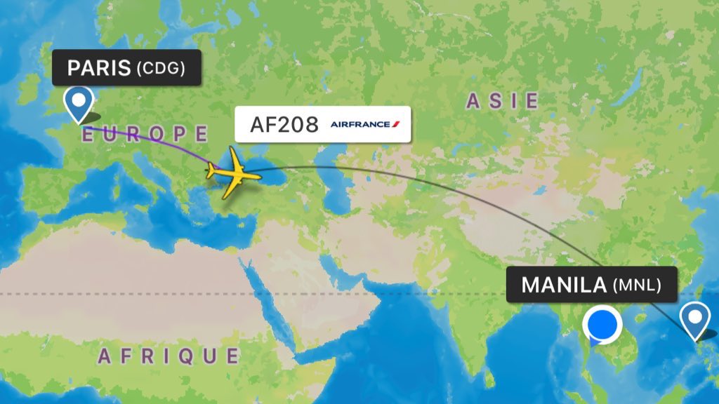 🇵🇭 Air France inaugure aujourd’hui son tout nouveau vol direct entre Paris CDG &amp; Manille aux Philippines.

▫️3 vols directs par semaine sont proposés, les lundis, mercredis et samedis, assurés en Airbus A350-900 dotés de 34 sièges en cabine Business, 24 en Premium et 266 en