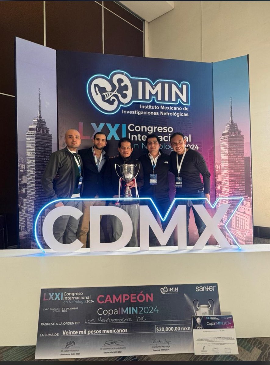 Mafer_ZavalaM's tweet photo. ¡¡Muchas felicidades a los residentes del @HospitalJuarezM @nefrologia_HJM por haber ganado la #CopaIMIN!!

¡¡Muy orgullosa de ustedes!!

#TodosSomosIMIN  #IMIN2024 https://t.co/n2QMfgCv3S