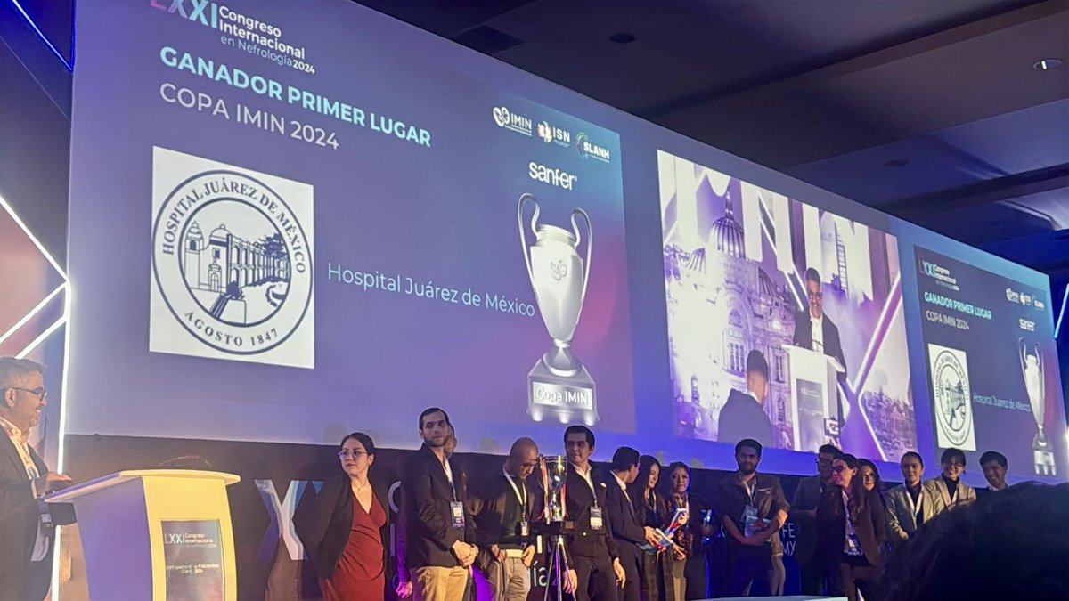 Mafer_ZavalaM's tweet photo. ¡¡Muchas felicidades a los residentes del @HospitalJuarezM @nefrologia_HJM por haber ganado la #CopaIMIN!!

¡¡Muy orgullosa de ustedes!!

#TodosSomosIMIN  #IMIN2024 https://t.co/n2QMfgCv3S