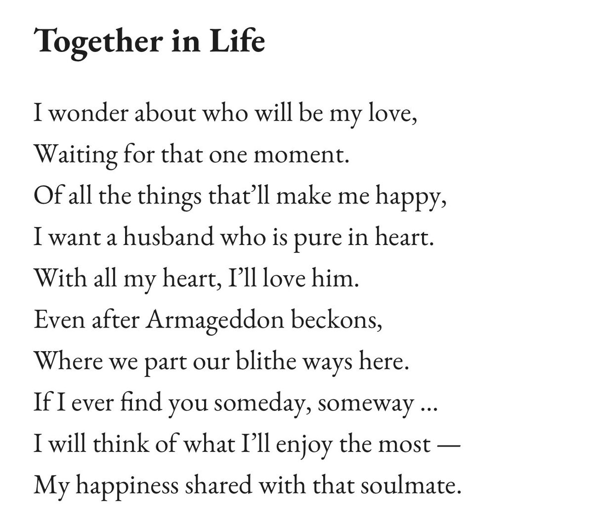 teresaesargeant's tweet photo. @RealisticPoetry TOGETHER IN LIFE #lovepoetry #poetry #poetrycommunity #love #poetryreader #lovepoem https://t.co/F5nGbHcJYh