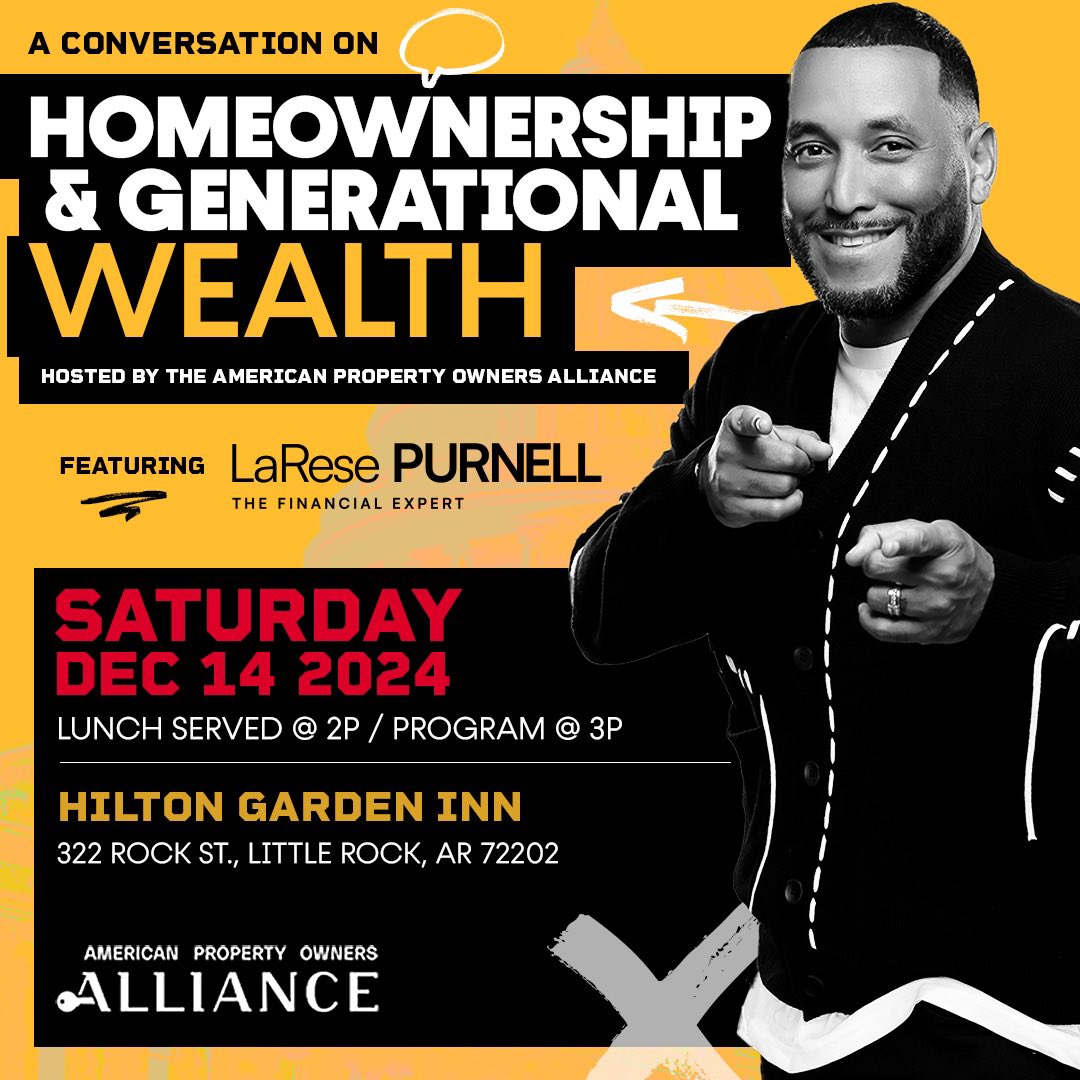 Little Rock, Arkansas, we will be in your city this Saturday. The event is absolutely FREE!

I am giving (2) $500 cash shopping sprees just in time for the holidays.

Event registration link below:

eventbrite.com/e/a-conversati…