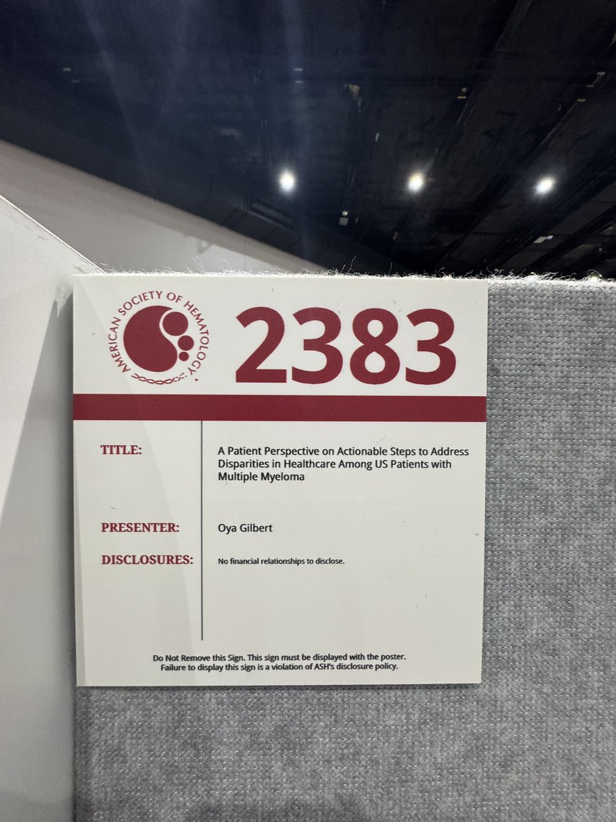 HHHHFoundation's tweet image. Here is that Big Announcement 

Very, very proud and honored to be a part of this abstract poster  “A Patient Perspective on Actionable Steps to Addressing Disparities in Healthcare Among US Patients With Multiple Myeloma “

Special shout out to @JackMAiello who was one of the…