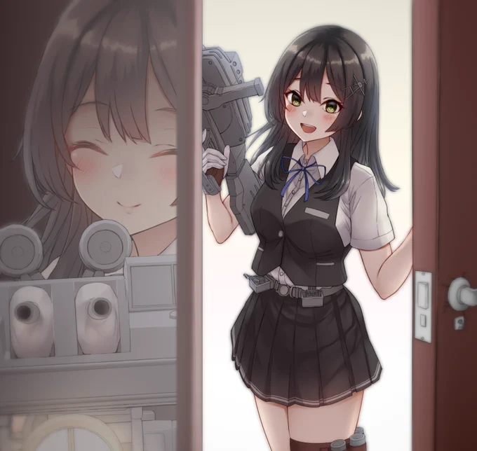 「浮気がバレた」('ω') ち 違うんだ親潮 話せばわかる__[憲] (  ) (◎) 顔がスースーする (  )Vノ )  | |  | |#艦これ #親潮 