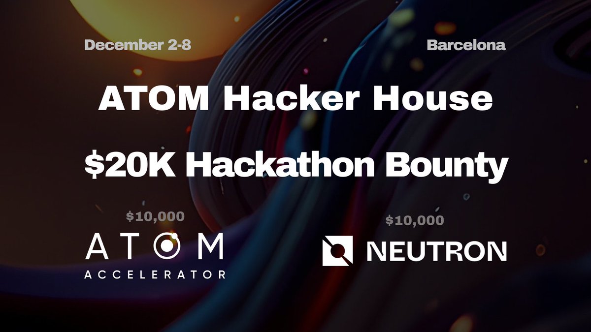 Web3Family ✨ (@web3family_) on Twitter photo YouTube Live Stream for the Hackathon demos & pitches will start at 2pm 🎬
Here is the link 👉 youtube.com/live/YaLlOw9hM… 👈
$20K USDC to win 🏆 Plus extra prizes ✨
Big thanks to <a href="/ATOMAccelerator/">ATOM Accelerator | Cosmos Hub ⚛️</a> and @Neutron_org who put up $10K each 🙏
🧵 YouTube Live Stream for the Hackathon demos & pitches will start at 2pm 🎬
Here is the link 👉 youtube.com/live/YaLlOw9hM… 👈
$20K USDC to win 🏆 Plus extra prizes ✨
Big thanks to <a href="/ATOMAccelerator/">ATOM Accelerator | Cosmos Hub ⚛️</a> and @Neutron_org who put up $10K each 🙏
🧵