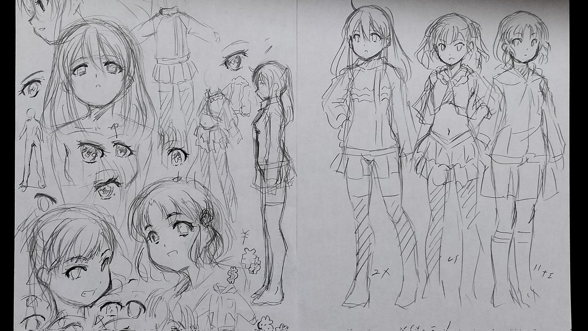 次回作用にイメージラフキャラ原案
こっから絵コンテ進行(話作り)に合わせて微調整 