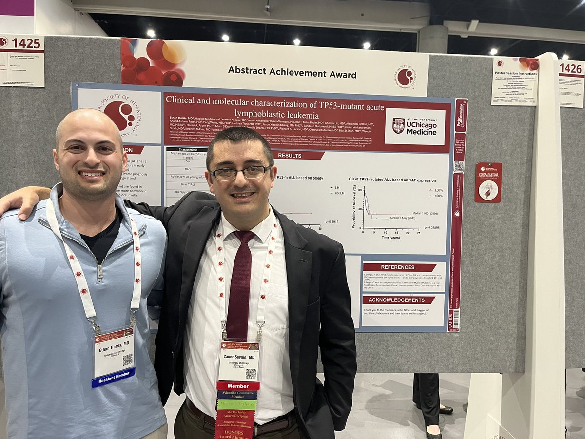 CanerSaygin's tweet image. So proud of these amazing mentees presenting their exciting leukemia research at #ASH24 @HabibElKhoury @Kateshimamoto @EPostich @DArdaKaraoglu @MedChiefs @UCCancerCenter @UChicagoLeuk