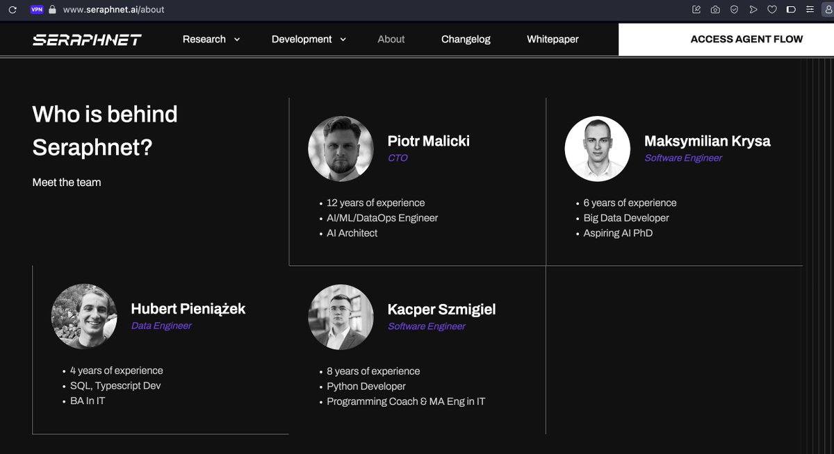 VandelayArtz's tweet photo. Other team member also says he doesn't work at #Seraphnet.
So $DEAI is trying to raise fresh $2.8M for a project which doesn't have a team. And @zero1_labs team it already anonymous.
Actually $DEAI , #Seraphnet and $ZENO, all three are run by two main guys only, Agent0x and Olexiy Fedorov
4/n