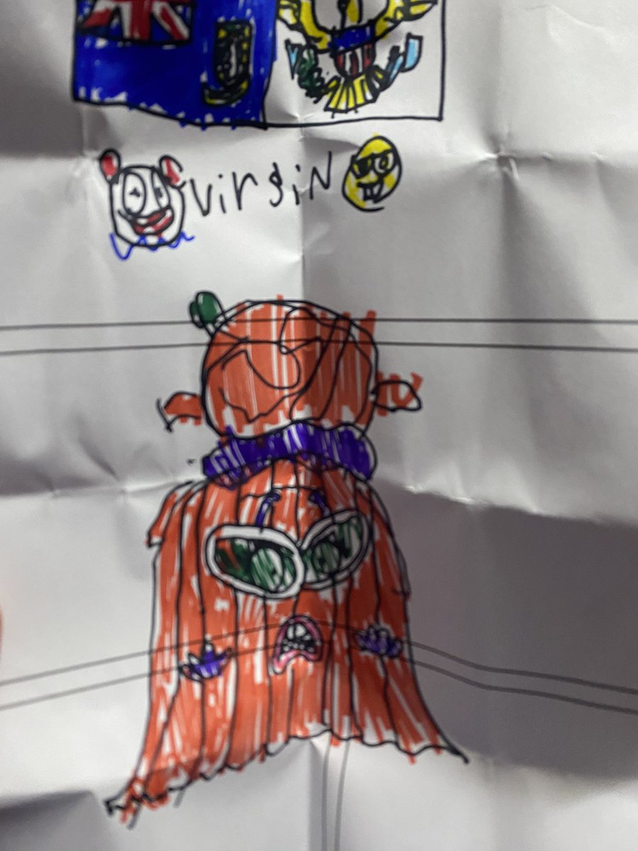 Literallyveneer's tweet photo. //LMAOO MY LITTLE BROTHER WHO HAS AUTISM DREW ME THESE (HE KNOWS MY HATRED FOR THE HOG CRIMP) https://t.co/YFLz211Jh0