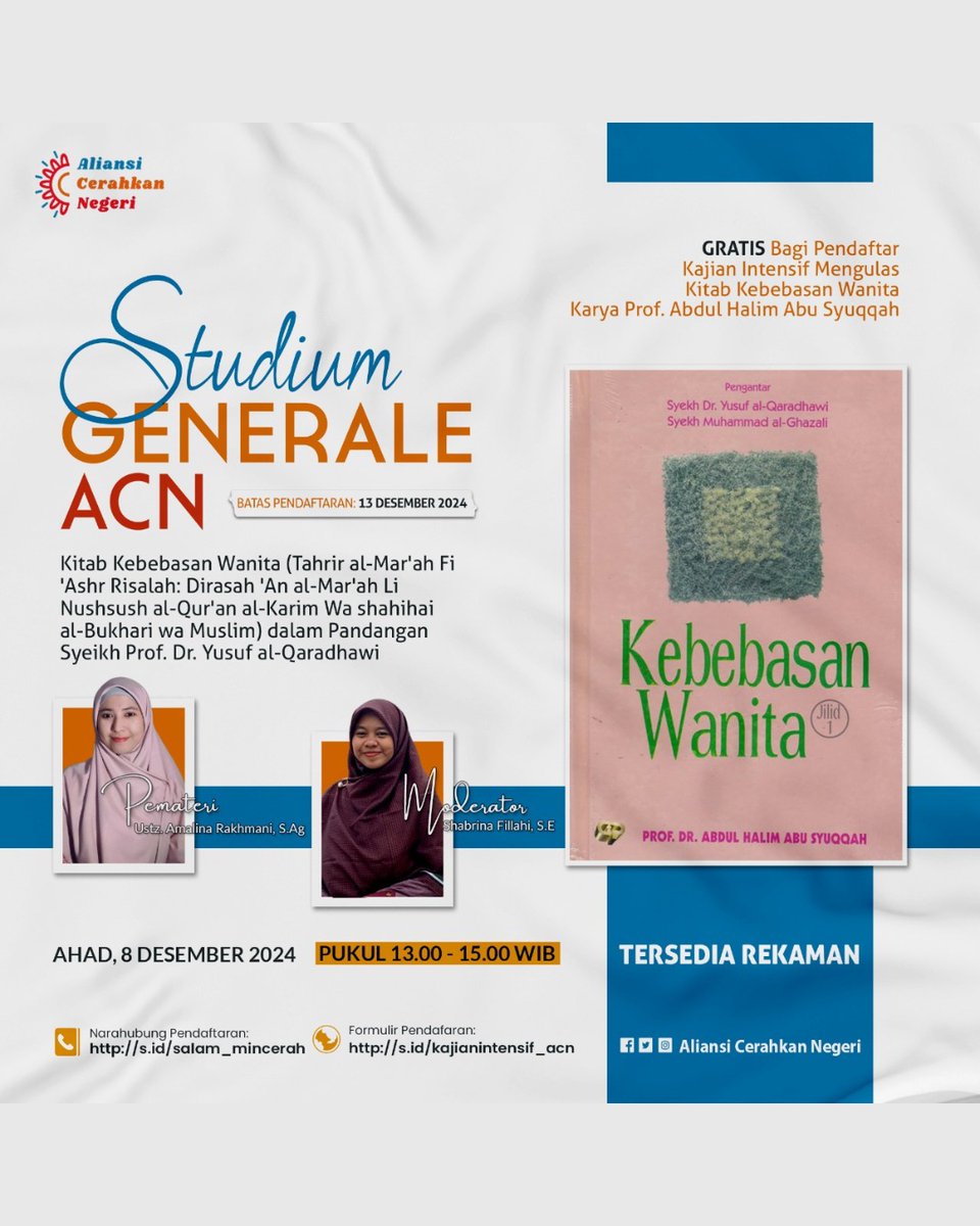 CerahkanNegeri's tweet photo. Gak ada cara lain yang lebih ampuh untuk membuktikan kebenaran prasangka buruk tentang Islam, selain dengan mempelajarinya @rentheaperra.

Yuk daftar di https://t.co/Ugzy8flgU6 😉✨ https://t.co/88j9QkkFSG