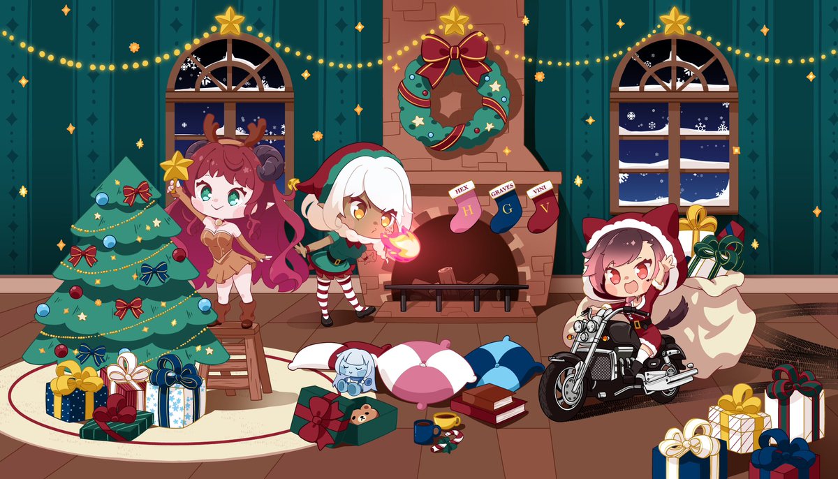 WandyCandyArt's tweet photo. I loved working on this commission for @HexDolls, thank you!🎄✨

#commissionsopen #vtuber #Christmas2024 https://t.co/E7KHJE8xJt