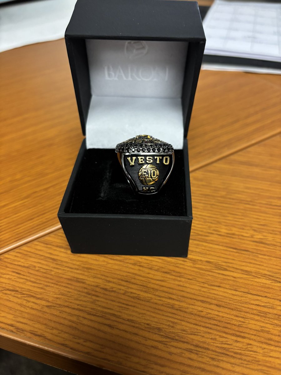 16 months ago we said see ya later, God speed my friend.  My Vesto Christmas present to myself!  #Vesto #FIO our Region Championship rings from last March!  Kevin Vest Jack VestAlicia Brown-Vest Love you All! We also got the big W for you today 104-20