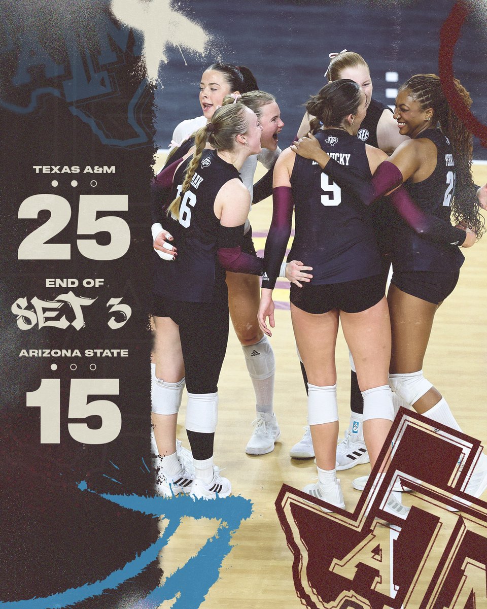 Texas A&M Volleyball (@aggievolleyball) on Twitter photo THE AGGIES ARE BACK IN FRONT ‼️
S3: 25-15, 👍 2-1 ☀️
#GigEm // #AggieVB // 📊 aggi.es/3ZpcCo4 THE AGGIES ARE BACK IN FRONT ‼️
S3: 25-15, 👍 2-1 ☀️
#GigEm // #AggieVB // 📊 aggi.es/3ZpcCo4