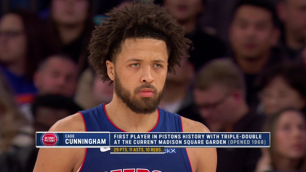 DetroitPistons's tweet photo. Cade is the first player in Pistons history with a triple-double at the current Madison Square Garden.
MR. DO IT ALL. https://t.co/mO40oWgBx2