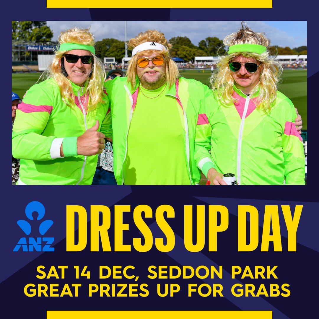DRESS UP DAY in Hamilton next week on Day 1️⃣ of the first Test! 🎩

Big prizes to be won and some fantastic cricket to watch!

Tickets here: tickets.nzc.nz/content/nzc/ma…

#NDTogether