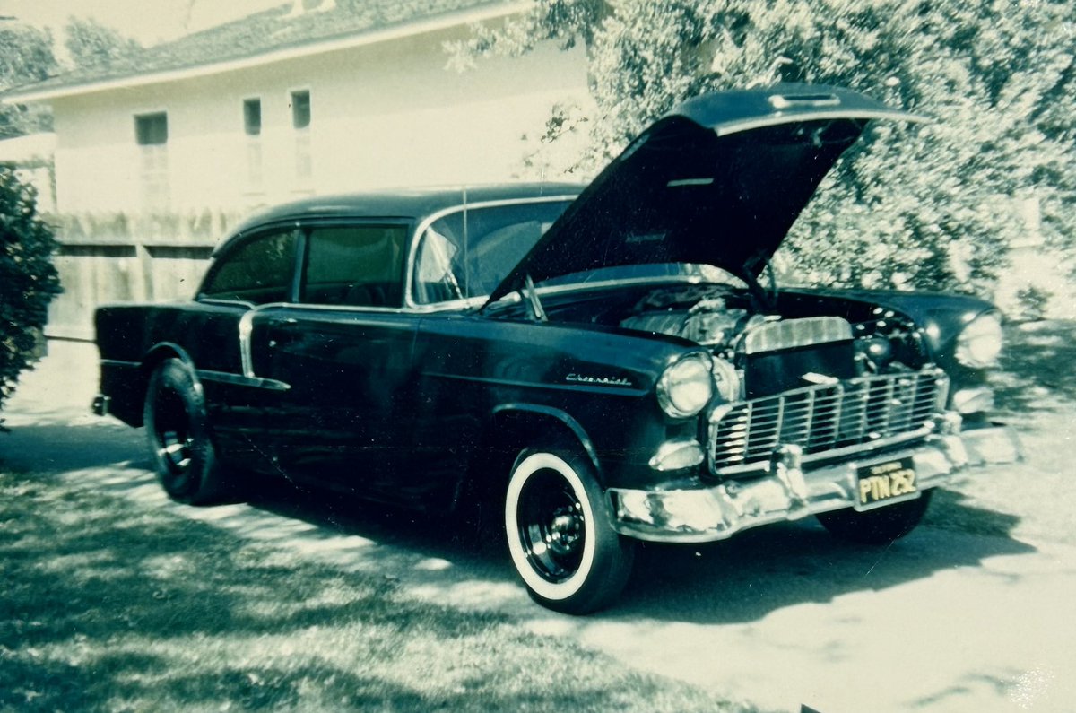 Still going through pics. Ones I hadn’t seen before. Pops had it going on. People still come up to me and tell me about my dad and his green ’55 on Van Nuys Blvd. or at Bob’s Drive-in. Looks like pic taken at my grandparents house around 1965. 💪🏻 ✌🏻

#ogld #larrydixon #legend