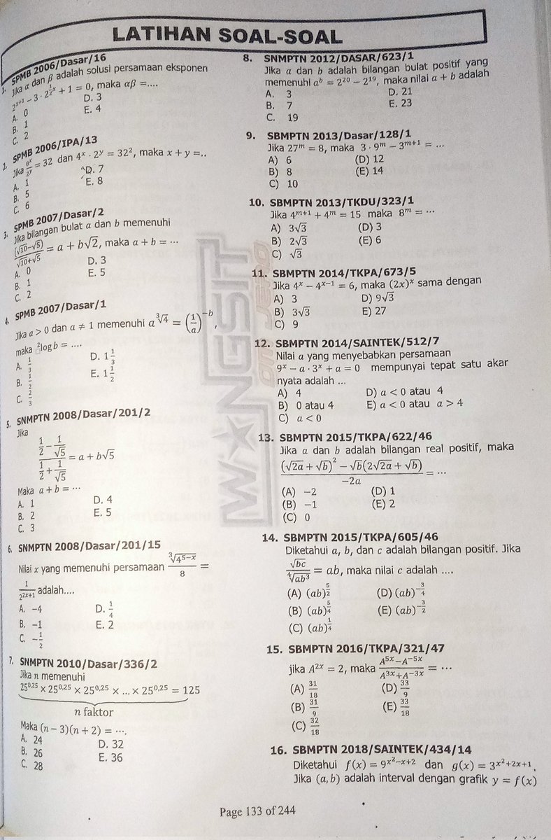 Studylazy_'s tweet photo. ✏️93 Latsol Eksponen &amp; Bentuk Akar - PK UTBK 2025

🦉Soal ini sudah diurutkan levelnya dari tingkat SMP, SMA, dan UTBK
☘️Sc: Big Bank Soal SMP, https://t.co/A4SpjzzCJk, dan Wangsit Om Jero 2025

KJ dan soal lengkap bisa diakses lewat pdf https://t.co/fwFV7BCJGI