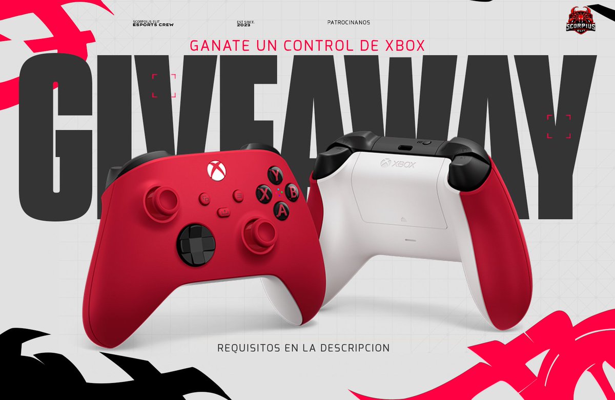♥️🎮 ¡Sorteo de un control de Xbox! 🎮 ♥️

Estamos celebrando el crecimiento de nuestro equipo competitivo, y queremos agradecer a nuestra comunidad con un increíble sorteo.  

Requisitos 

1️⃣ Síguenos.
2️⃣ Dale like.
3️⃣ RT.
4️⃣ Menciona un amigo.

🗓️ Cierra 28 de diciembre ♥️🤍