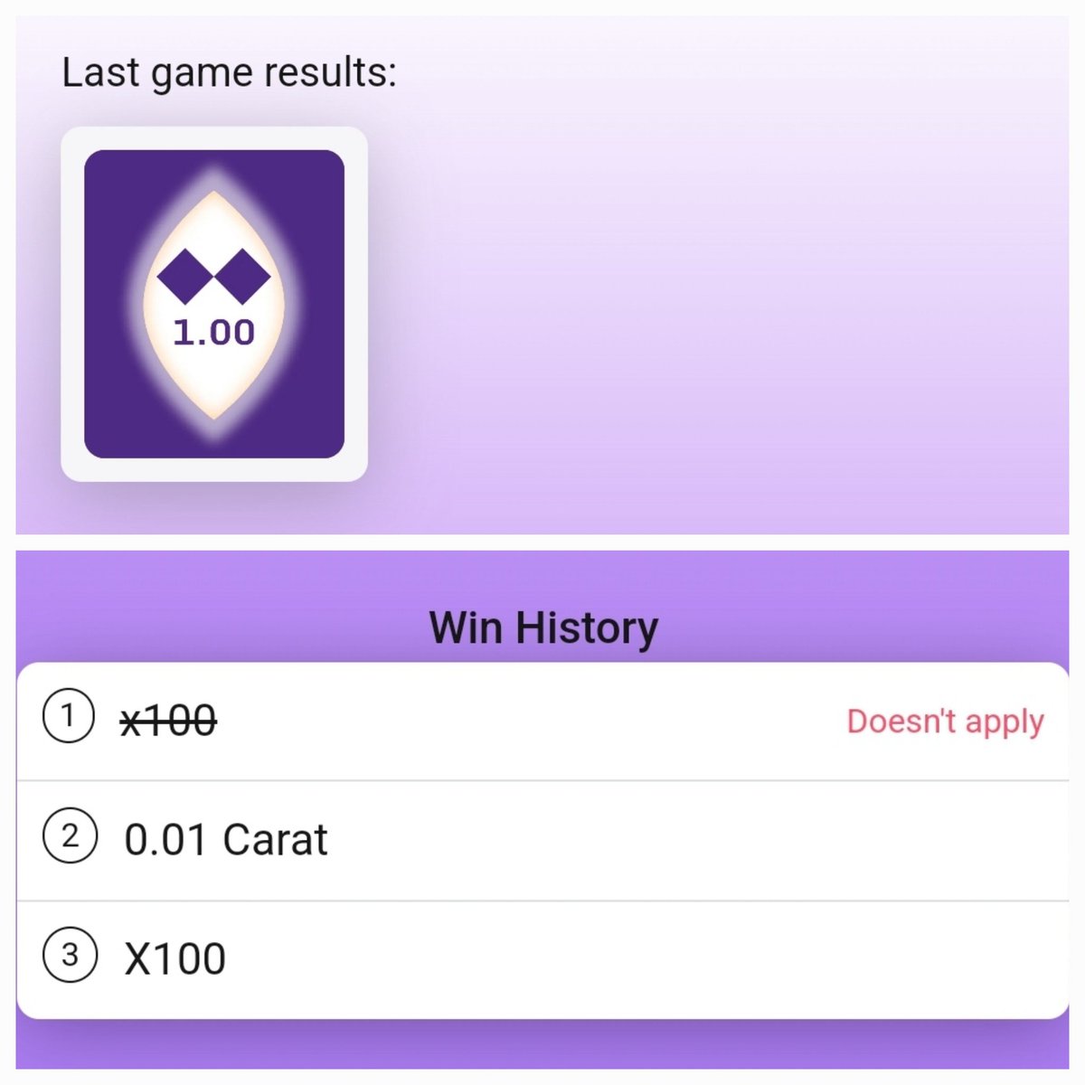 RashmiKamath10's tweet image. Just missed 100 CT ! A win after long time 💎 #RXXO #digitaldiamond #spinwin