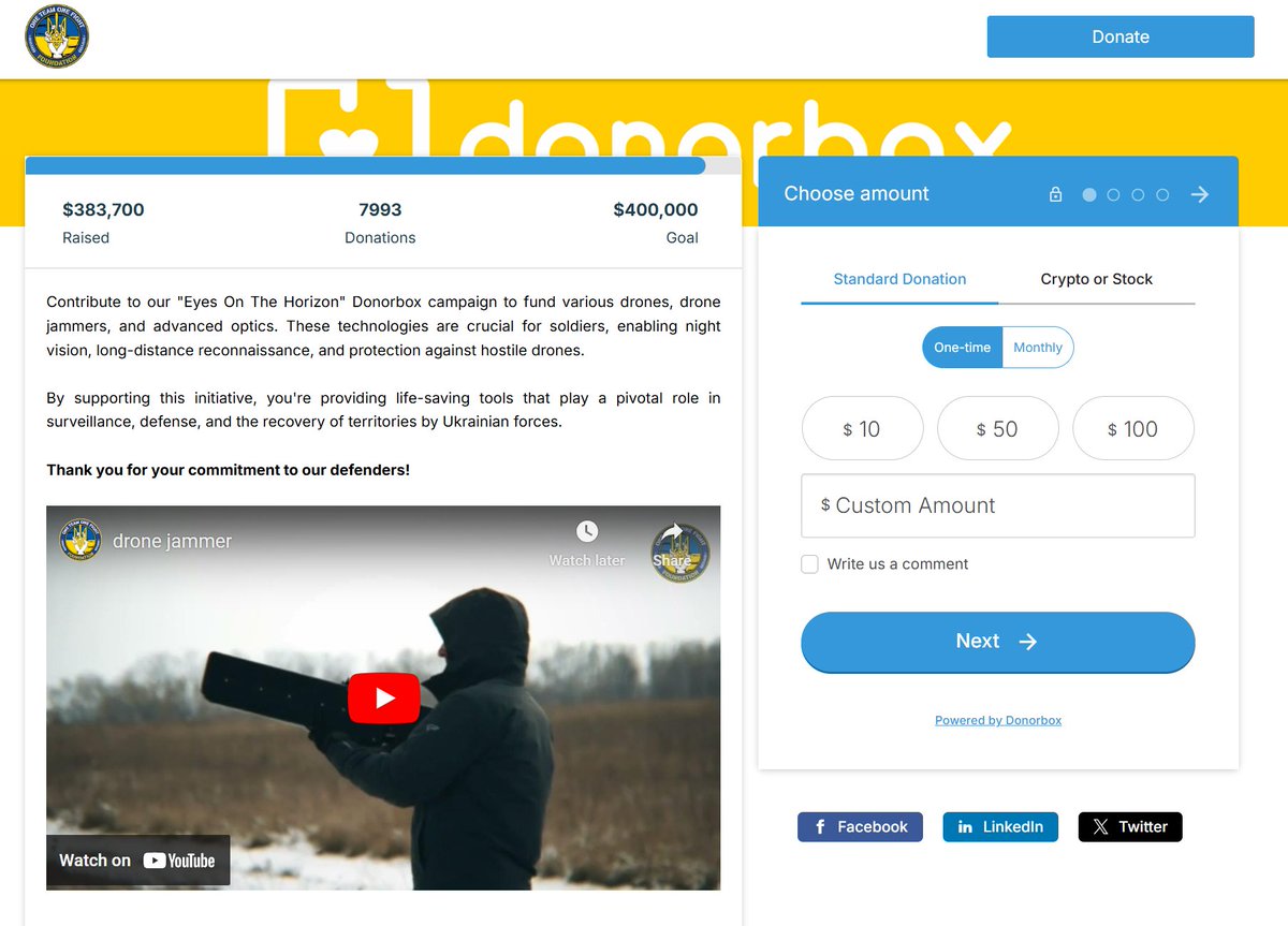 evamcdon's tweet photo. 🚨Drones are urgently needed in many areas. 🚨

Let's push this #Donorbox @Donorbox to $385,000.
 
🔗https://t.co/Ex71hRZXr0

Please help and donate what you can. 🙏Even small amounts add up. 

Help the defenders of Ukraine! They need us all!

@1team1fight_org @Harri_Est https://t.co/Bo84ZhfTsm