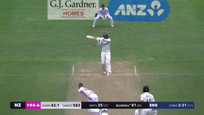 Lone fighter Blundell looked in sensational touch 🔥 📹 Credits: Twitter/BLACKCAPS