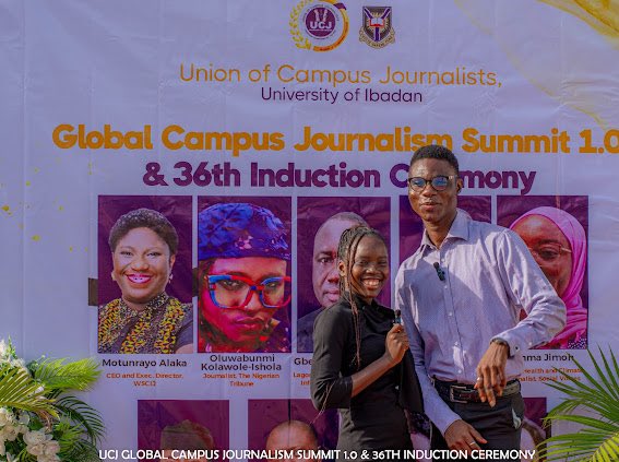 ucj_ui's tweet photo. Red carpet hosts, Shodipe Blessing from ASSESA Press and Kwamena Mark Anthony from AERDSA Press.
#campusjournalists #studentjournalists #gcjs #globalcampusjournalismsummit #ucjuigcjsand36thinductionceremony #universityofibadan https://t.co/eiU4IcTDjI