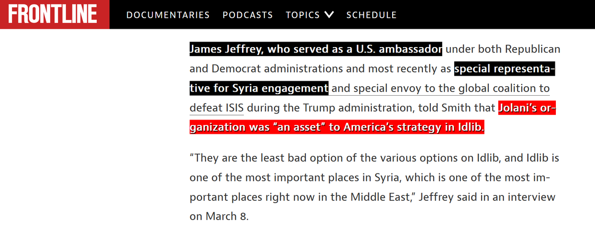 BenjaminNorton's tweet photo. The "rebels" who have taken over Syria are led by rebranded Al-Qaeda, HTS.

A top US diplomat, James Jeffrey, called HTS a US “asset” in Syria.

"Former" Al-Qaeda leader Abu Mohammad al-Jolani is going to be in power in Syria, thanks to the US, Israel, Turkey, and Gulf monarchies https://t.co/QrN3AkW4Zm