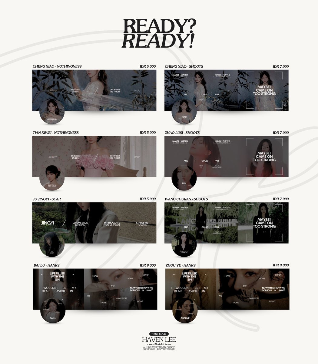 MadelnHaven's tweet photo. ⠀ ⠀
Any interaction would be appreciated!

Hi! Haven has some READY STOCK Chinese actors / actresses layouts. FREE RETEXT available! Go get yours now. 🤍

#zonaba #zonauang #zonajajan
⠀ ⠀ https://t.co/drxajzIBeT
