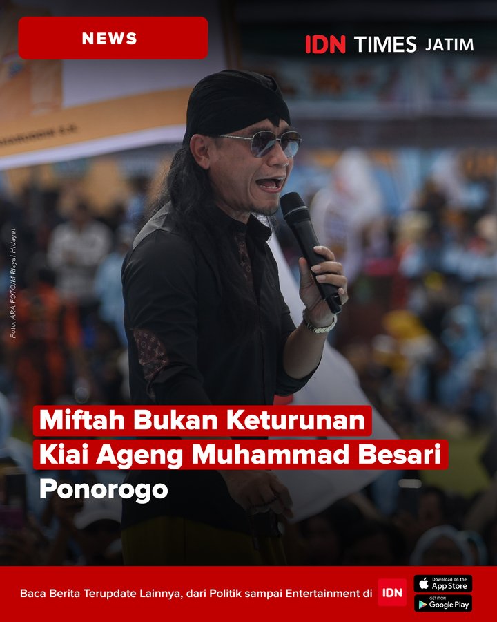 MCAOps's tweet photo. Pernyataan yang menyebutkan bahwa Miftah Maulana Habiburarhaman adalah keturunan ulama besar asal Tegalsari, Ponorogo, Ki Ageng Muhammad Besari, dibantah oleh Raden Kunto Pramono.
https://t.co/m5hAz61MJv https://t.co/65N8z6Yqz9