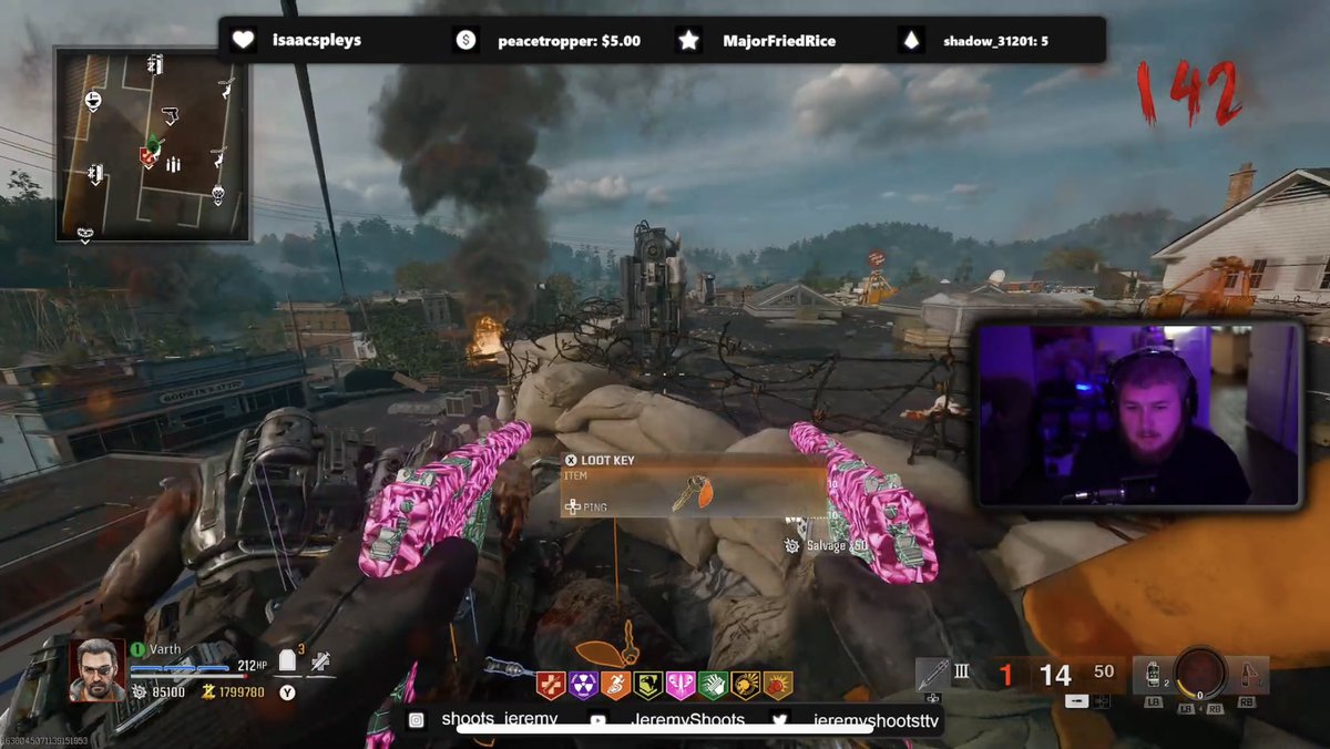 jeremyshootsttv's tweet photo. Had a successful 2nd high round attempt on stream. After about 4-5 hours of gaming made it to round 142 with zero downs. Possibly will be streaming more this week.
#codzombies #highround #twitch #twitchtv #smallstreamers #twitchstreamer #TwitchStreamers #cod #zombies https://t.co/crscPMRJTO