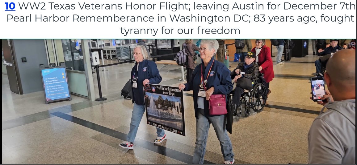 thill_chris's tweet photo. Last 10 World  War 2 TX vets, Honor Flight to D.C.; Pearl Harbor Remembr... https://t.co/YRWR7XAtMB via @YouTube https://t.co/jZm9aCu30A