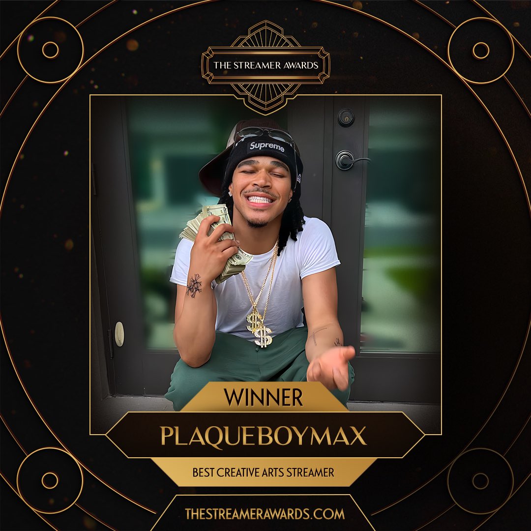StreamerAwards's tweet photo. Announcing your 2024 Best Creative Arts Streamer… @plaqueboymax!

Time to hop into the booth with Faze Max and make some 🔥🔥🔥! 

Let’s get some cheers in chat! https://t.co/pIfvpBqPlE https://t.co/mwAmUwAQdK