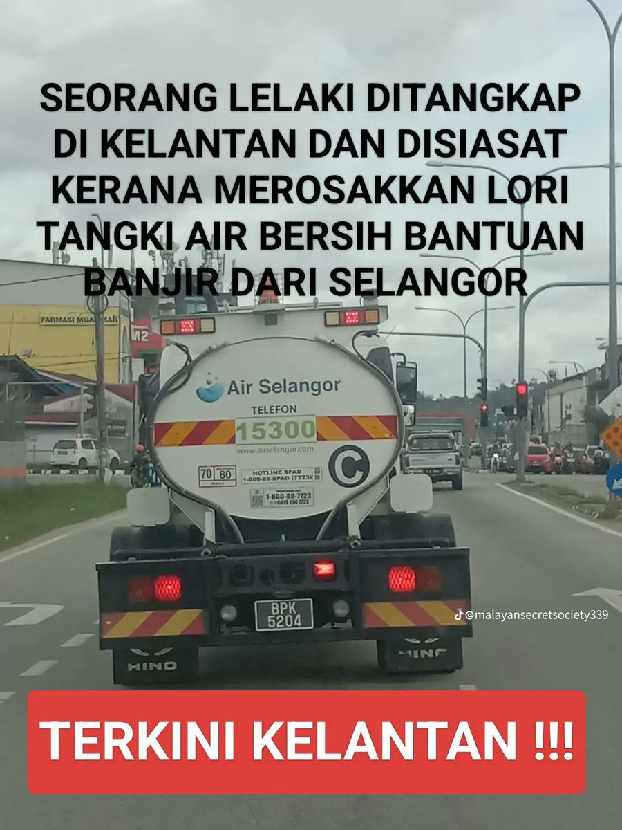 kamikeadilan's tweet photo. Akibat dari ajaran agama PAS yang menyesatkan dan terlalu ekstrim sehingga lori bantuan air bersih dari Selangor dirosakkan akibat perbuatan khianat. https://t.co/TqgeDfiS3g