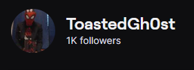 ToastedGh0sty's tweet photo. OWWW THANK YOU EVERYONE FOR 1K FOLLOWS ON TWITCH!! i didnt think id make it this far thank you all so much for everything. idk what i should do to celebrate, any suggestions? :) https://t.co/bLlwcNOF4M