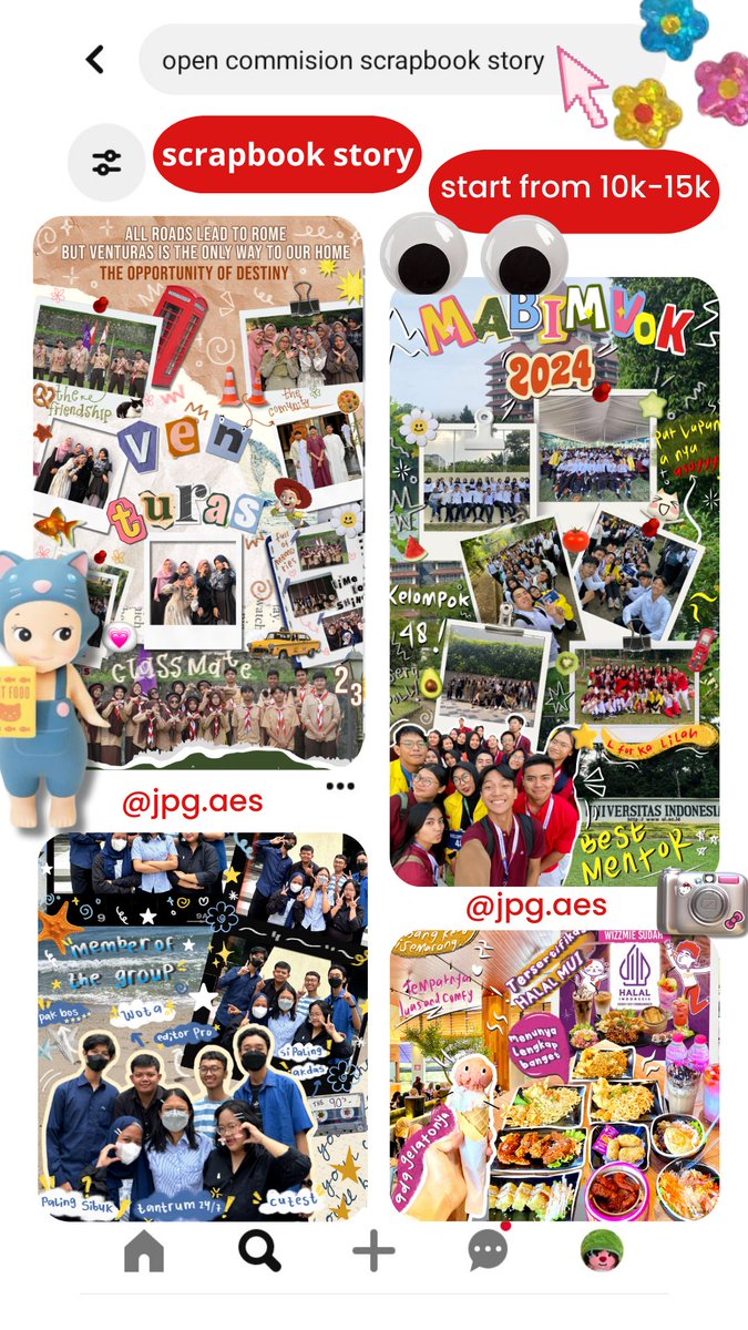 najuncotyy's tweet photo. @tanyarlfes kalo kamu ada bakat ngedit atau gambar bisa open commision kayak gini nder, ini aku udah dari lama buka commision scrapbook, yang minat boleh DM DI IG ya soalnya BU juga😭😭😭🙏🏼🙏🏼 (bisa edit ppt, poster, dan banner harga dan lain lain juga yaa) https://t.co/6uiZsRITUa
