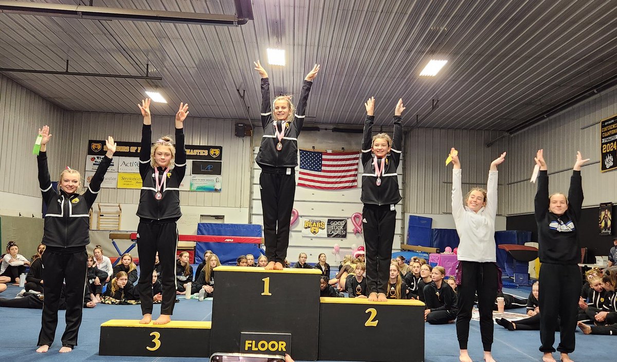 leighap82's tweet photo. KMT Gymnastics had a great first meet of the season today at Byron's Jeanne Harris Invitational!  They took 2nd place as a team with a score of 128.45!
Vault- Eleanor 3rd
Bars - Alexie 2nd, Eleanor 3rd, Kariana 5th
Beam - Eleanor 1st, Audrey 6th
Floor - Audrey 6th
AA- Eleanor 3rd https://t.co/cs8T0At83g