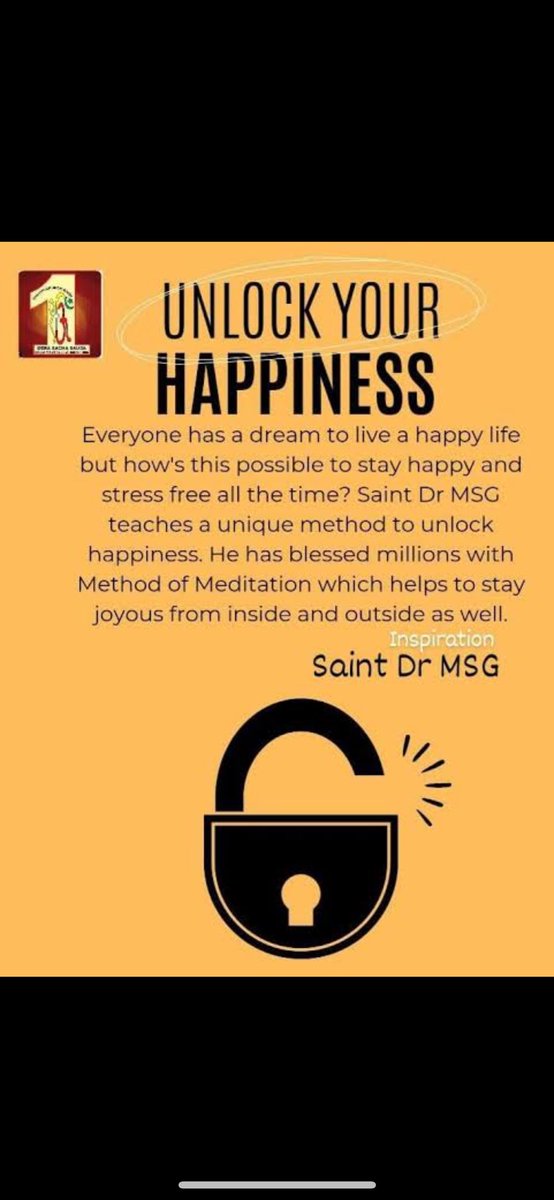 bosky_bhutani's tweet photo. Happiness is a feeling of inner satisfaction and joy but today's time most of people feel stress & anxiety nd find a #SecretsOFHappiness. But Saint Dr MSG Insan says that by regular practice of meditation we can gain true happiness by increasing the positivity inside us. https://t.co/puBrTP4iau