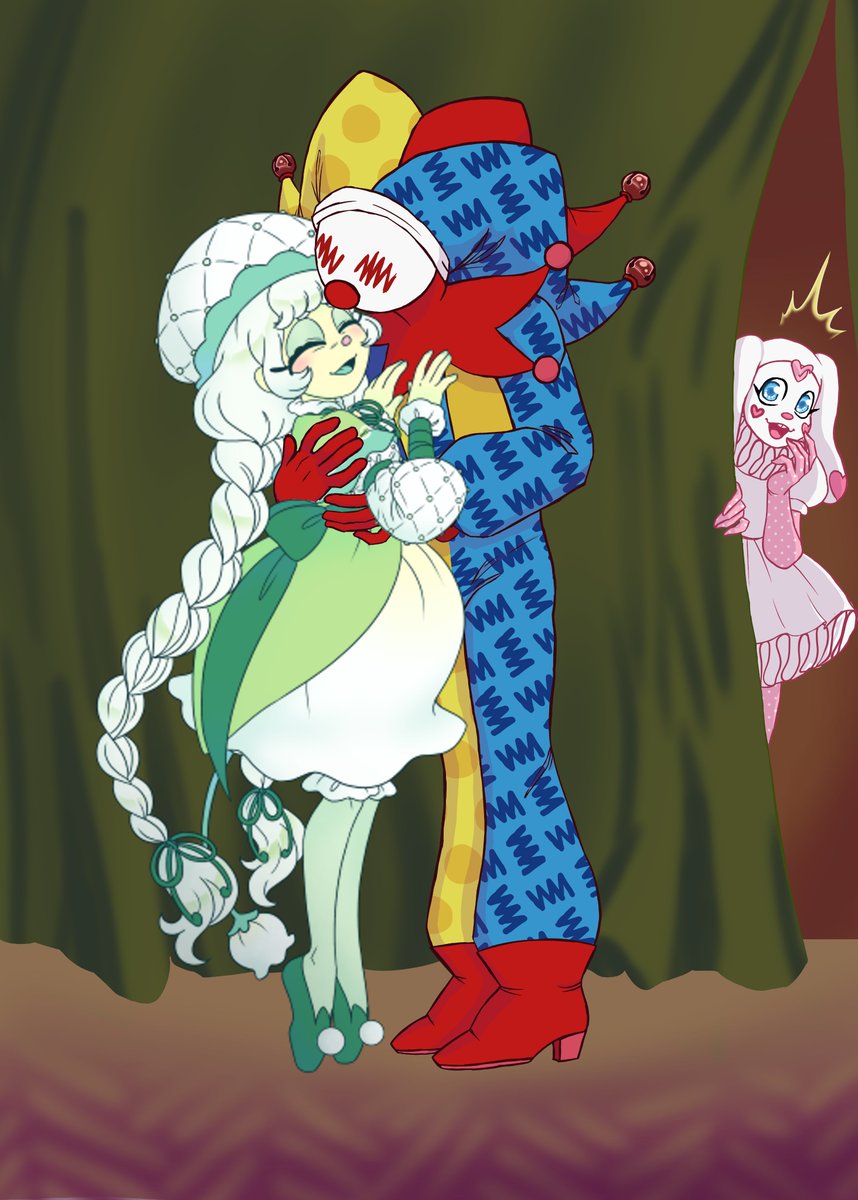 This drawing was done with a great art mutual @lilidivineartist 

her character is lily whitebell (on left) 
my characters, sniff (middle) and  thump (right) 
#clown #originalcharacters 
#clowncharacter #clownromance 
#snifftemple #thumpcottontail
#lilywhitebelle