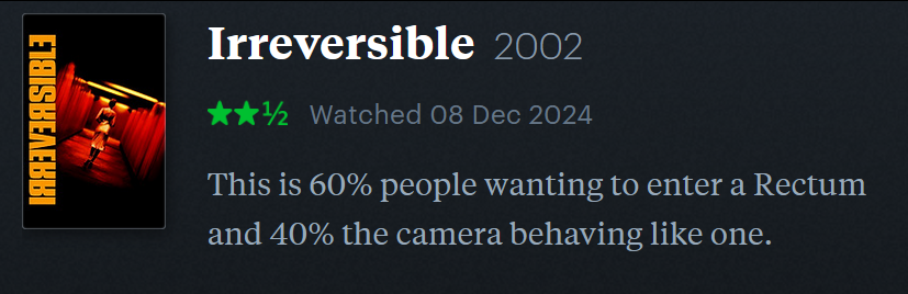 took me almost 1000 movies but i finally wrote the perfect review.