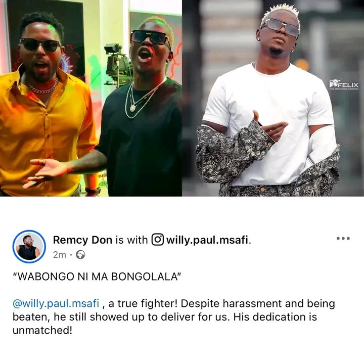 ElvisKore13485's tweet photo. “Wabongo ni ma bongo lala” - Remcy Don praises Willy Paul for Fighting for kenyan Music industry… https://t.co/7LFFyuRNp8