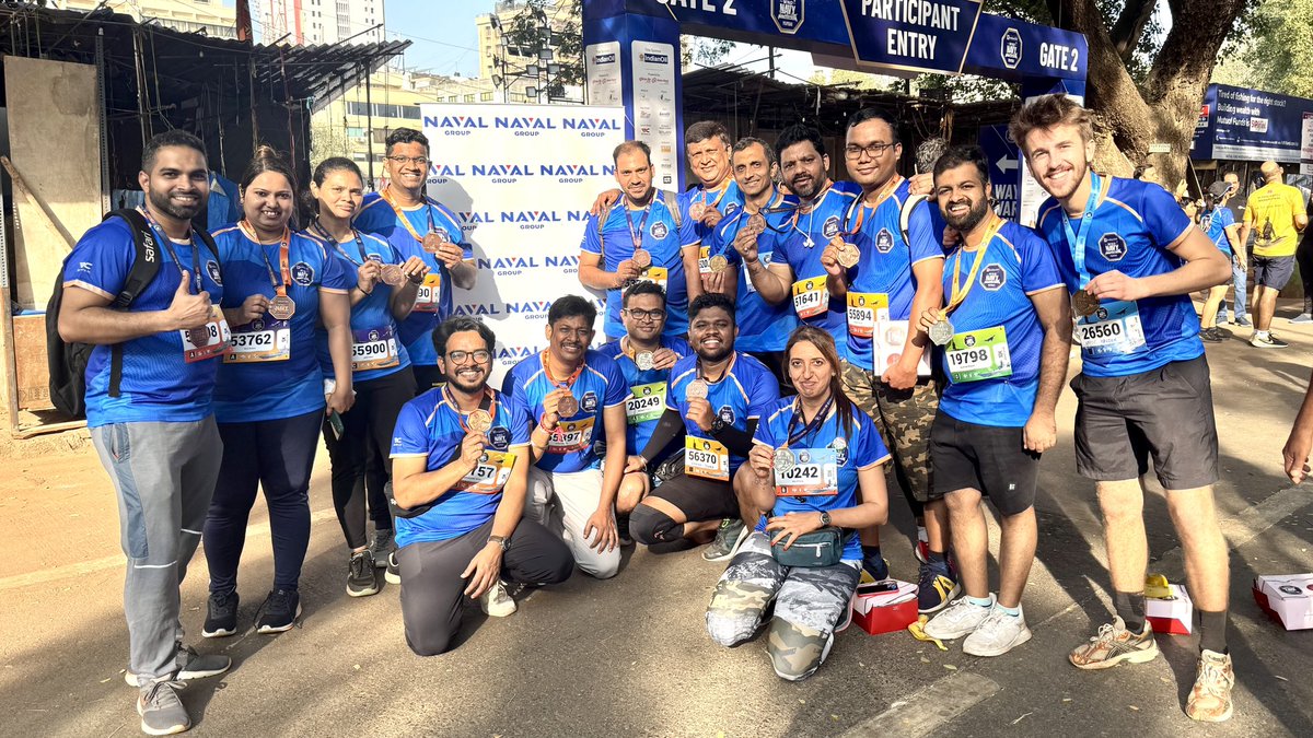 navalgroup_IN's tweet image. Running towards good health and cohesive team 🏃🏻♀️🏃🏻♂️
Naval Group India is proud to participate in the 7th edition of @IN_WNC Navy Half Marathon, as part of Navy Day celebrations 🇮🇳⚓️
#NavyHalfMarathon #TeamSpirit #NavyWeek2024 #FitIndia
@DefPROMumbai @INNavylife