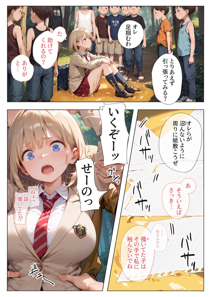 ガキの仕掛けたとりもちにJKが引っかかる話(2/3) 