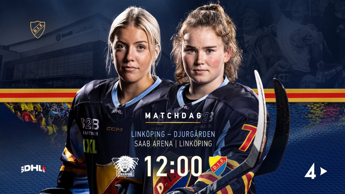 DIFHockeyse's tweet photo. #LHCDIF | 𝗠𝗔𝗧𝗖𝗛𝗗𝗔𝗚

Returmatch borta mot Linköping stänger SDHL-veckan och pucken släpps redan 12:00 i Saab Arena. Följ matchen på plats eller via TV4 Play - framåt DIF! 🏒

🗞️ Läs matchdag på https://t.co/81KFrua4p1.

#DIFHockey | #AlltidOavsett https://t.co/3GxD5Opz4Y