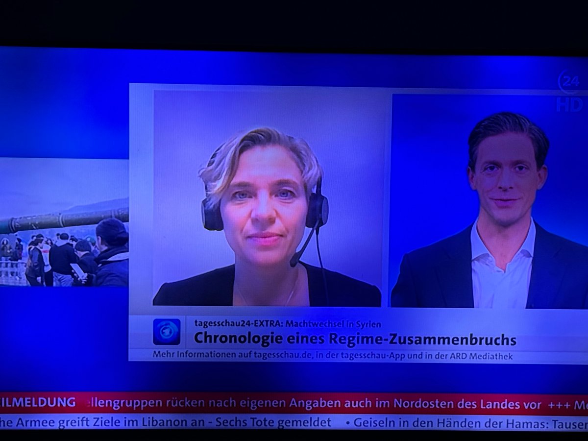 passecontinu's tweet image. Sehr gute Live-Berichterstattung inkl. Hintergründen und aktuellen Interviews+Bildern aus #Syrien auf #Tagesschau24(eigener #ARD- TV- Sender #Tagesschau / #OERR)sachlich,ohne Spekulationen. Zusammenhänge toll erklärt.
__
#Assad #Damaskus #Aleppo 
__
@tagesschau_eil @tagesschau