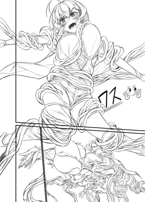 ユリシアVS植物竜人、地道に描いてます😌✍️
そしてこれは蔓触手に拘束されるユリシアさん🫣🌱 