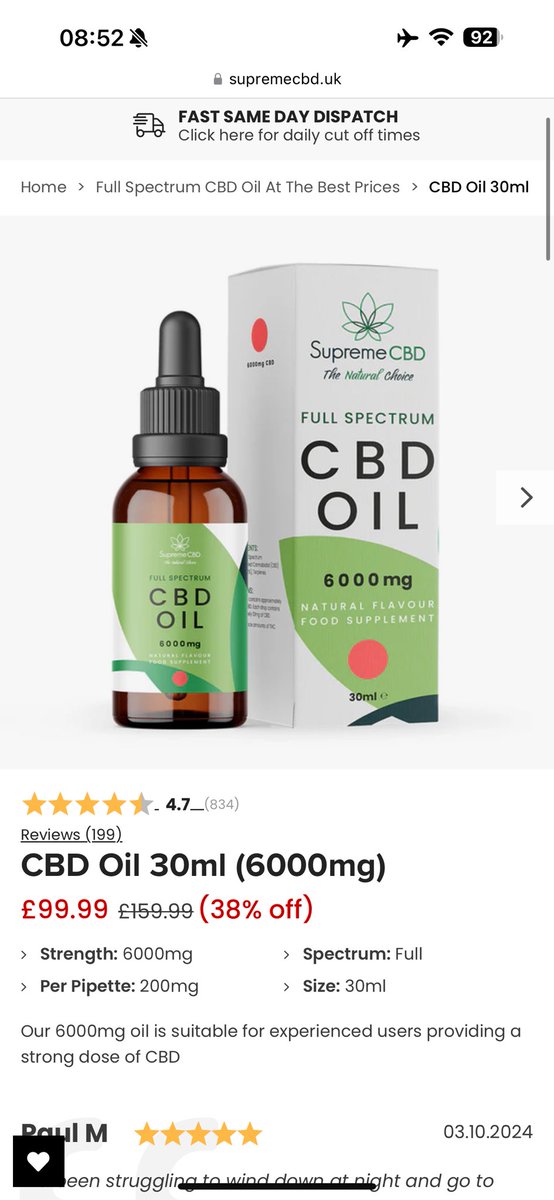 Morning everyone,  please believe me after taking a full pipette of 6000mg oil from <a href="/supreme_cbd/">Supreme CBD - UK’s #1 CBD OIL</a> your gonna sleep like a baby and have less anxiety and less aches/pains,  it’s magic honestly,  save £100 and use code Fowler40 at Checkout supremecbd.uk/collections/cb… pay £20 a month for