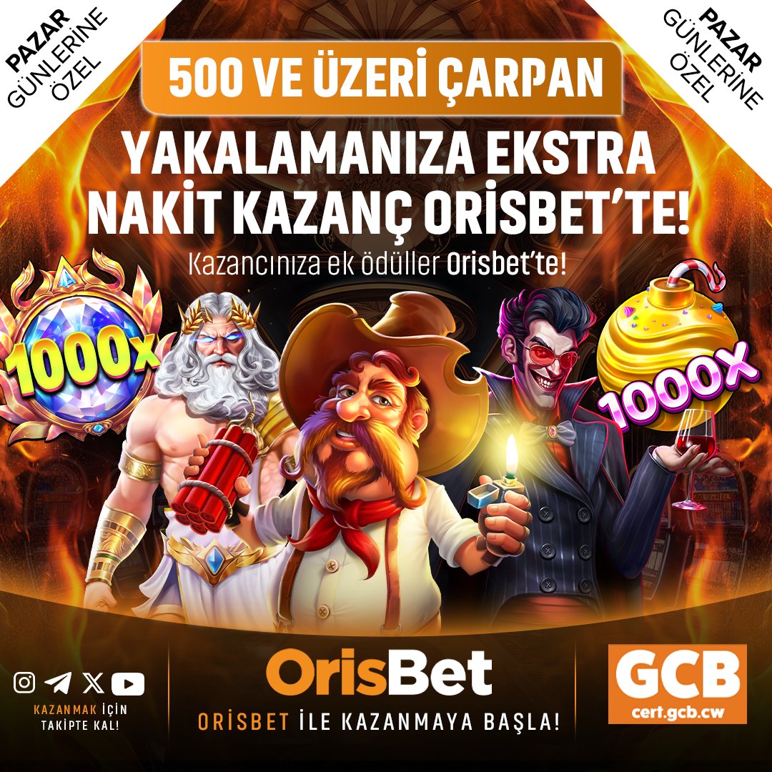 orisbettresmi's tweet photo. ORİSBET İLE KAZANCINIZA EKSTRA KAZANÇ ❕

📣 PAZAR GÜNÜNE ÖZEL Slot Oyunlarında 500X Ve Üzeri Çarpan Yakalamanıza Şartsız 2.000₺ Nakit Ödül 🤾‍♂

👍 Siz İstersiniz OrisBet Yapar❗

💰 Orijinal Lisans Güvencesi İle 5.000.000₺ Çekim Limiti!

🔗 Giriş: https://t.co/Vt6AZEwG5k https://t.co/BXPhZGFsgQ